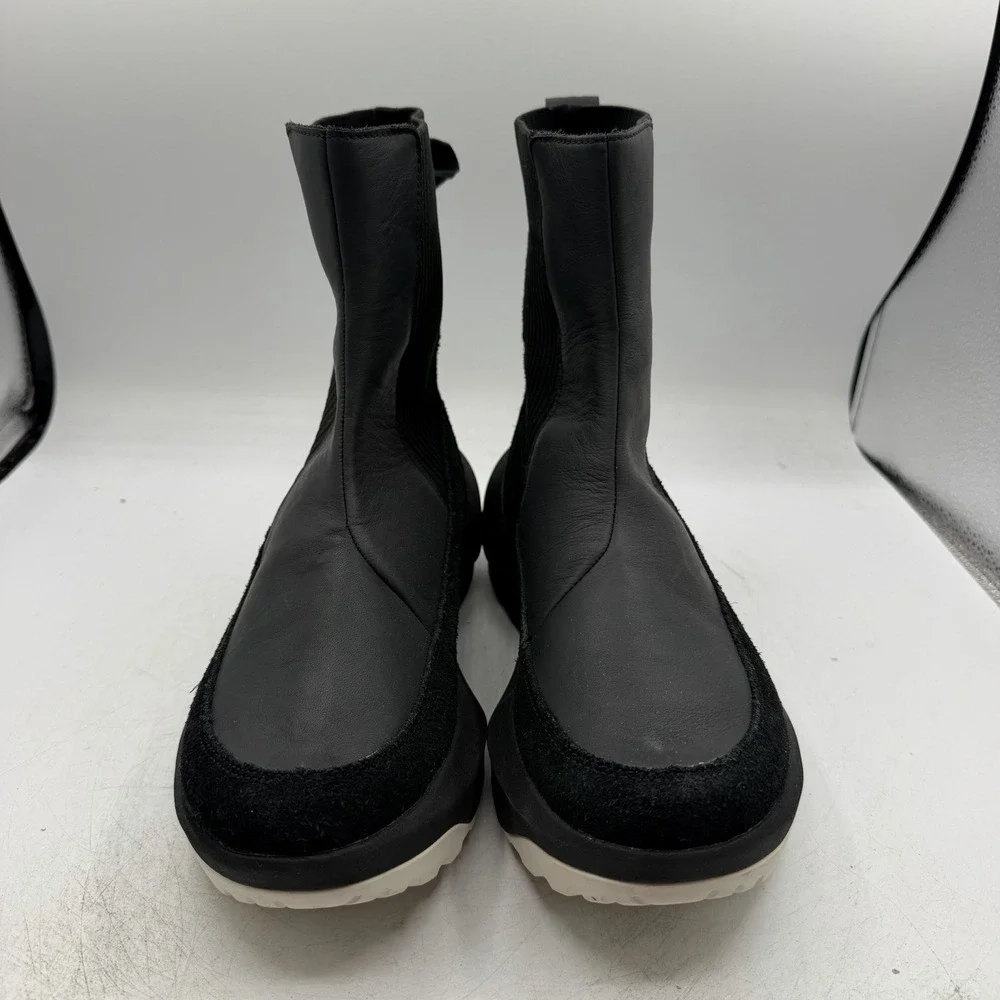 The North Face Halseigh Boots Womens Sz 10 Black Waterproof Leather Snow Pull On